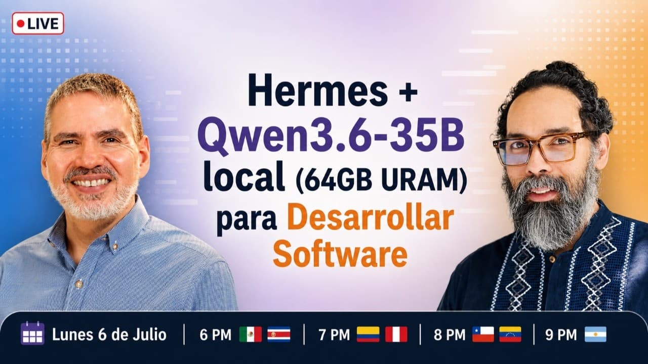Hermes + Qwen3.6-35B local (64GB URAM) para Desarrollar Software